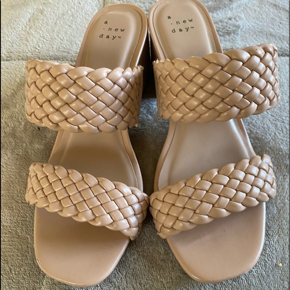 Tan sandals worn once